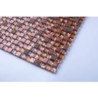 Gold Glass & Brown Stone Mosaic Tiles (MT0158)