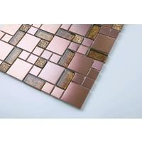 Gold Foil Glass & Brushed Copper Effect Stainless Steel Mosaic Tiles (MT0165)