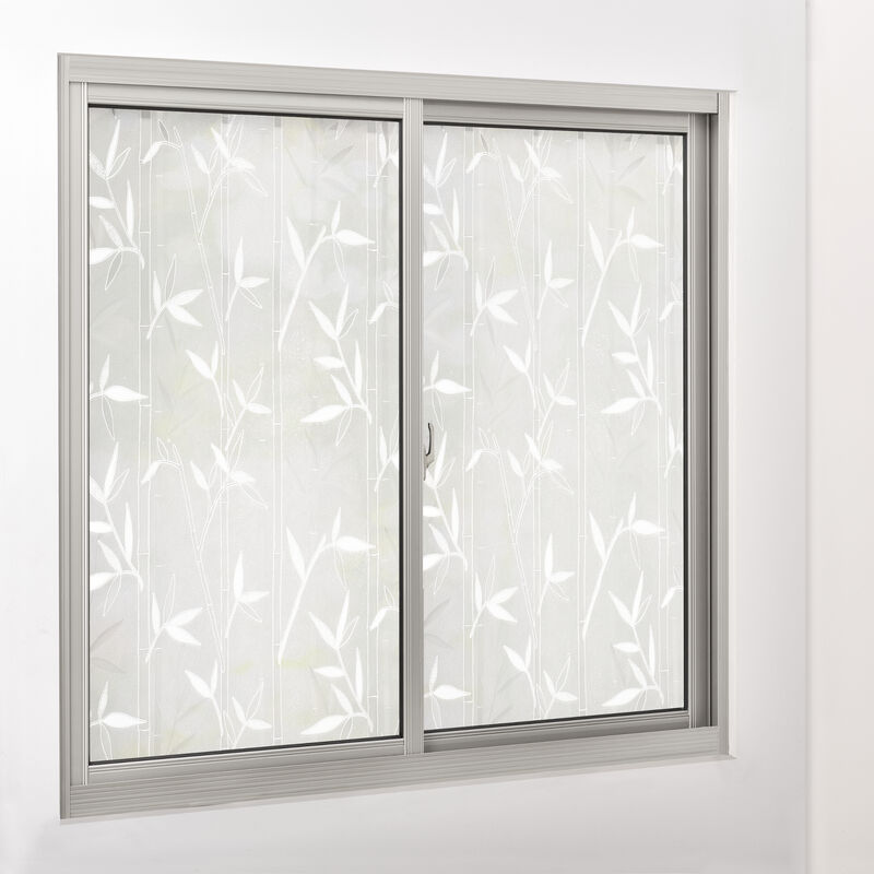 casa.pro Sichtschutzfolie Fensterfolie Milchglas Dekofolie statisch Bambus Motiv 