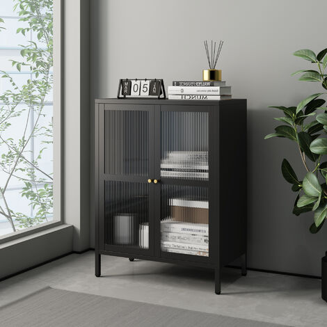 LAGE KAST MET GLAZEN DEUREN (DRESSOIR MODEL) in Duiven - Huis en