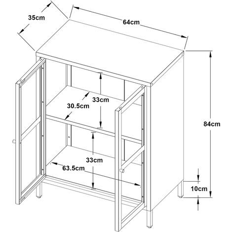 OLIVIBED Sideboard met open opbergvakken, moderne keukenkast met 2 deuren en opbergruimte