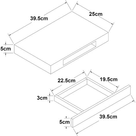 Wandregal Hyvinkää mit Schublade Weiß [en.casa]