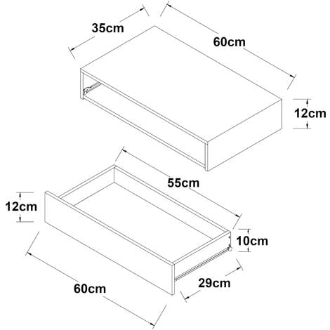 Wandregal Kärsämäki mit Schublade Weiß [en.casa]