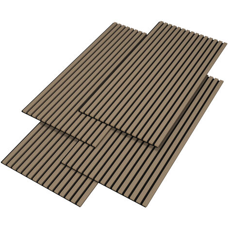 NEU.HOLZ Akustik Wandpaneele 8er Set - 3D Lamellen In Eiche Dunkel 2,88m²