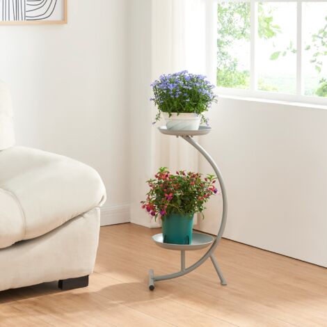 Blumenstnder Aalten 61,5x30x25cm Metall Grau [en.casa]