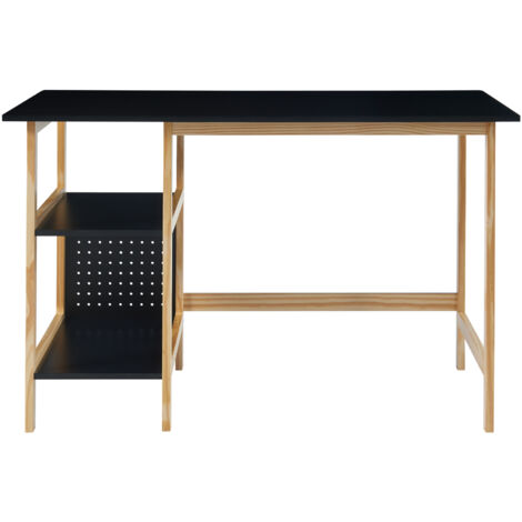 Schreibtisch Dønna 120x60x75cm Schwarz/Holzfarben [en.casa]