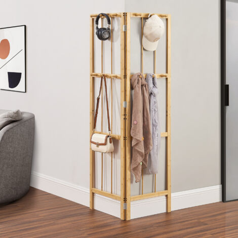Eckgarderobe Hyllestad 165,5x92x8cm Bambus [en.casa]