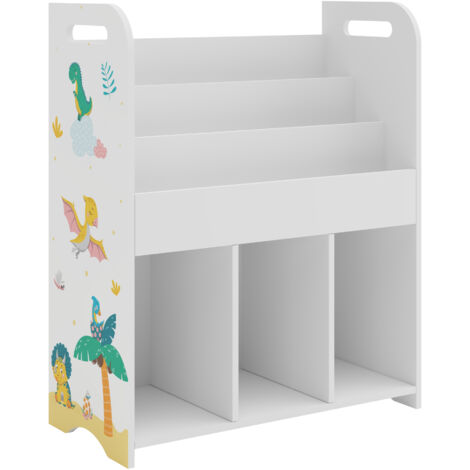 en.casa] Children's cabinet Røyrvik open cabinet for children with 6 open compartments 75x62x29cm toy storage koala motif