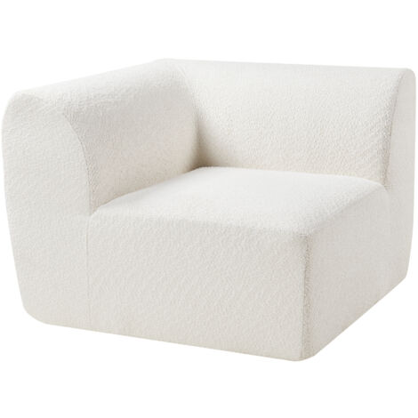 Sofa-Modul Hurvas Eckelement Bouclé Cremeweiß [en.casa] (1/5)