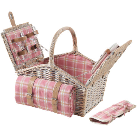 Picknickmand 2-Persoons Riet - Compleet - Koeltas - Rene Houtman