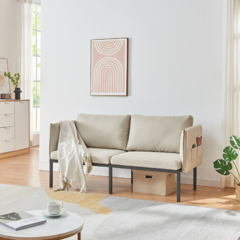 2-Sitzer-Sofa Kamar 69x158x63 cm Beige [en.casa] (1/5)