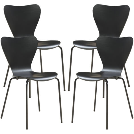 Eetkamerstoel Essunga 80x48x46 cm set van 4 naturel en chroo