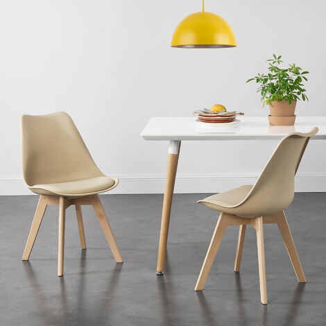 en.casa 2x Design Stühle Weiß Esszimmer Stuhl Kunststoff Skandinavisch Set 