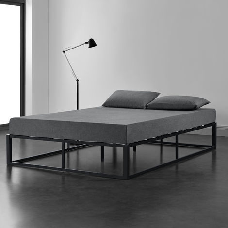 Metallbett 140x200cm Weiß mit Matratze Design Bett Schlafzimmer Metall 