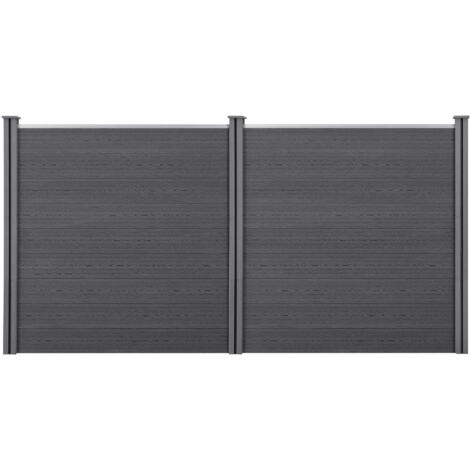 Gartenzaun Getafe WPC mit Pfosten 183x357 cm Grau neu.holz (1/5)