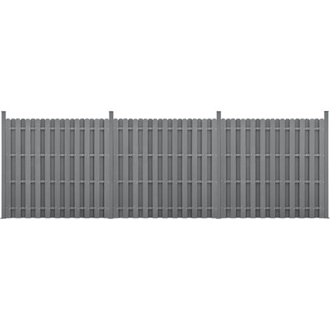 WPC Gartenzaun Langero 185x562 cm Grau neu.holz