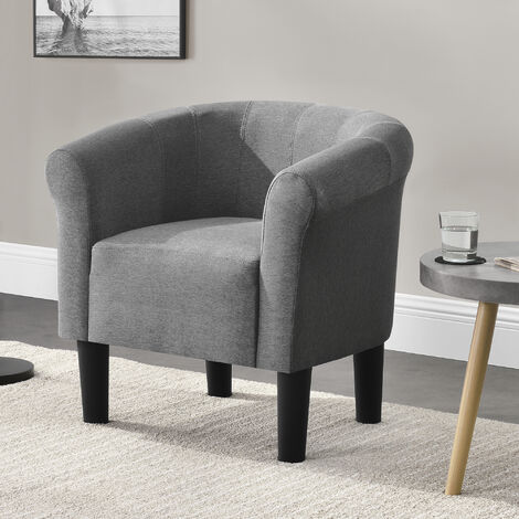 Sessel Jelgava 70x70x58 cm Textil Hellgrau [en.casa] (1/5)