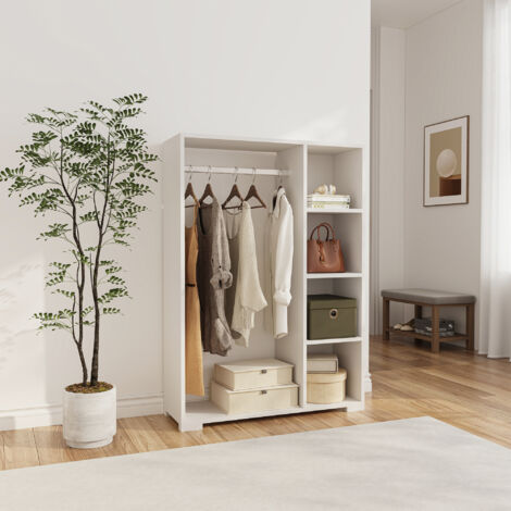 Kleiderschrank Nesbyen Weiß [en.casa]