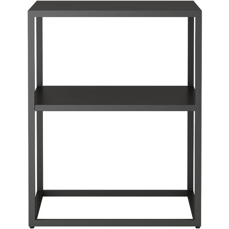 Beistelltisch Raahe mit Ablage Schwarz [en.casa]