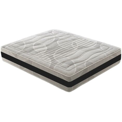 Materassiedoghe – Matelas mémoire de forme 160X190 – 1600 ressorts ensachés – hauteur 27 cm – housse amovible – soutien optimal pour douleurs dorsales