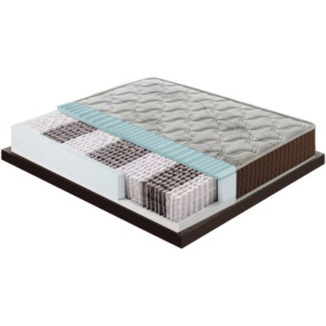 Matelas en mousse à 11 zones sofia + sommier - lit sommier tapissier déco orthopédie resistant jusqu'à 120 kg par personne 160x200