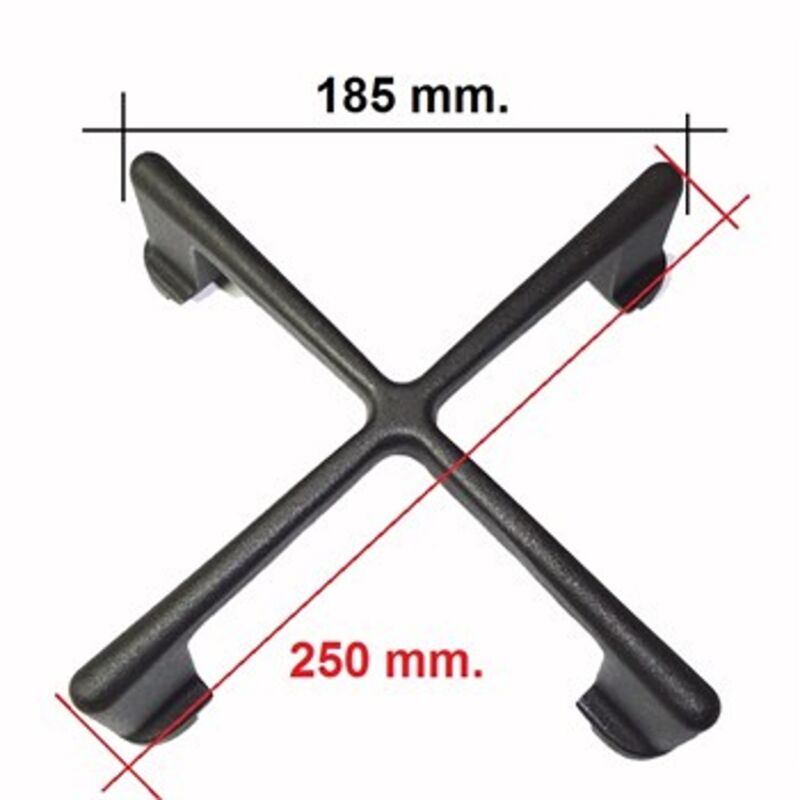 Griglia In Ghisa Originale Rex Aeg Zanussi, 1 Fuoco, Diagonale 190 Mm, Altezza 42 Mm, Nera Satinata, Per Modelli Selezionati