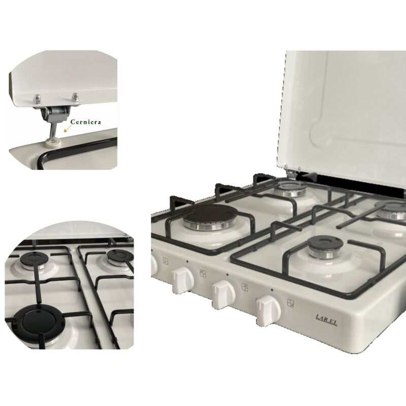 Fornello A 2 Fuochi A Gas Bianco - Alta Qualità Con Fiamma Regolabile Per Cucina - Foto 14