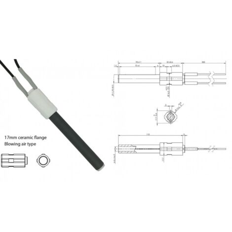 CANDELETTA ACCENSIONE STUFA PELLET RESISTENZA 12,5X170 350W PALAZZETTI 3/8 04051