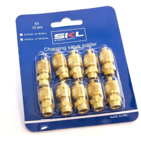 10PZ VALVOLINE CARICA A SALDARE PER FRIGORIFERO 1/4 6,25mm