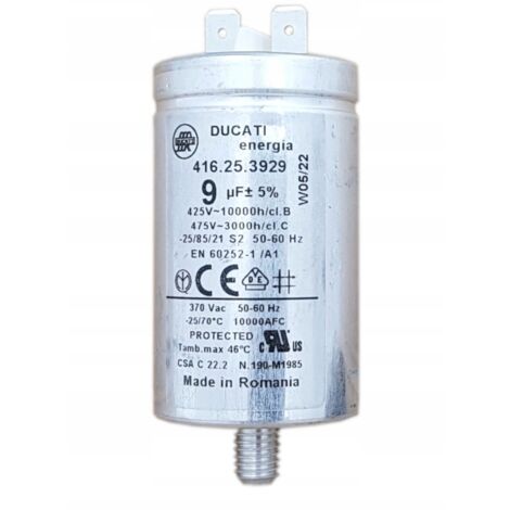 CONDENSATORE DUCATI 9MF 05 ASCIUGATRICE REX ELECTROLUX BEKO VITE DADO