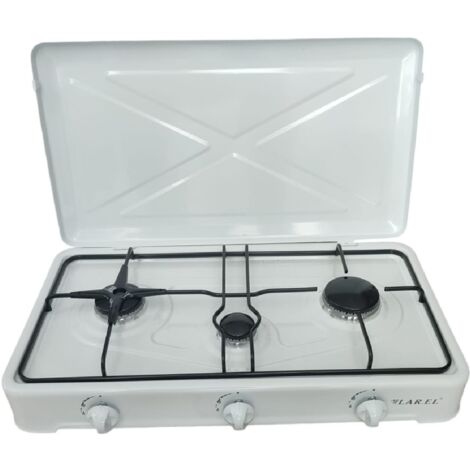 FORNELLO CUCININO A GAS 3 FUOCHI APPOGGIO CAMPEGGIO GAS GPL 60X34 LAREL