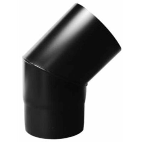 CURVA CANNA FUMARIA FUMI CONDOTTO 45 GRADI DIAM.80mm NERO PELLET