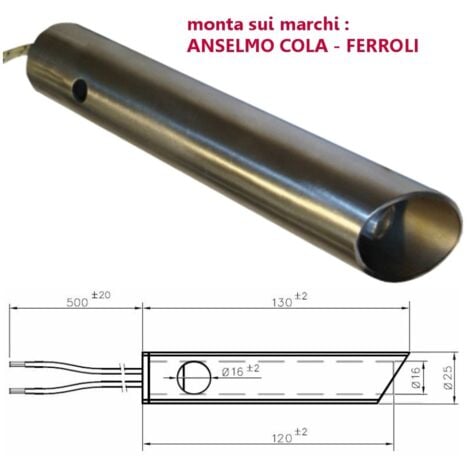 Resistenza Candeletta Stufa a Pellet 16mm 350W l.120mm Anselmo Cola Ferroli