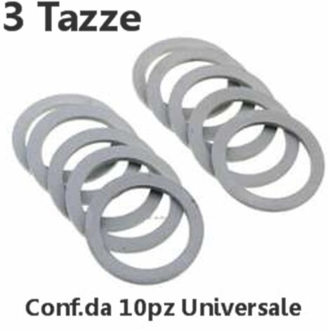 Conf.10pz GUARNIZIONE GOMMA CAFFETTIERA MOKA 3 TAZZE UNIVERSALE