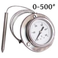 Termometro da forno con quadrante grande in acciaio INOX con gancio e pannello base forno Leikance 