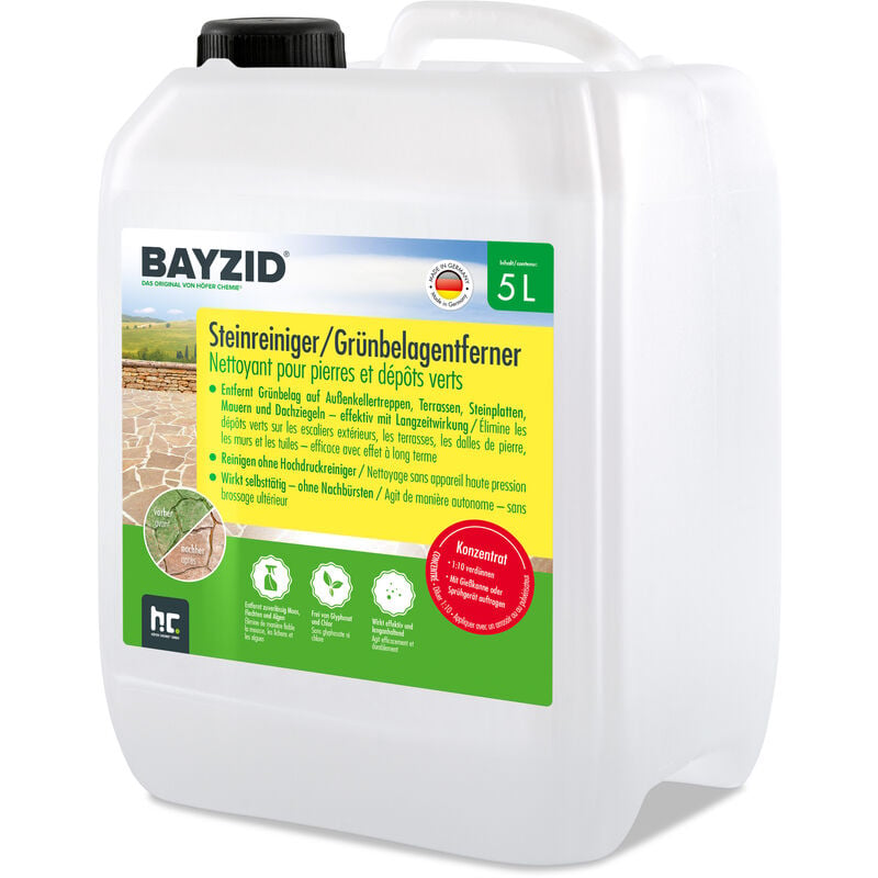 1 x 5 Litre BAYZID Nettoyant pour pierres et dépôts verts