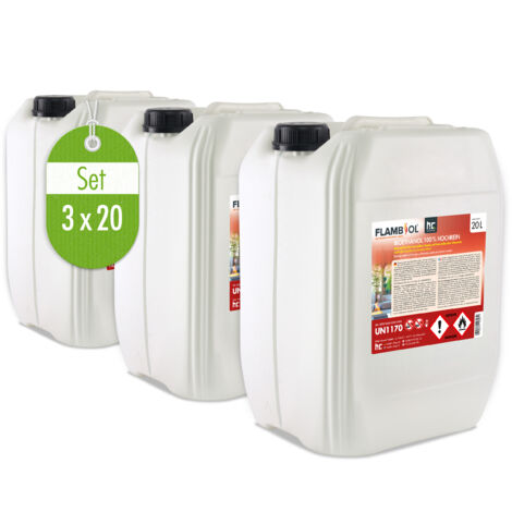 FLAMBIOL Bioéthanol à 100 % dénaturé FLAMBIOL® en bidon de 20 L 60 l (en) (1/5)