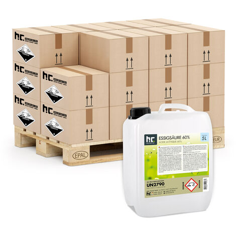 5 l Acide Acétique 60% (1 x 5 l) Produit technique - Fiable pour l'élimination des salissures tenaces