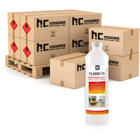 FLAMBIOL Bioéthanol 96,6% Premium 1 L - Pour Cheminée de Table, Cheminée & déco de Jardin - Sans Fumée ni suie - A base de maïs & de Betteraves (1/5)