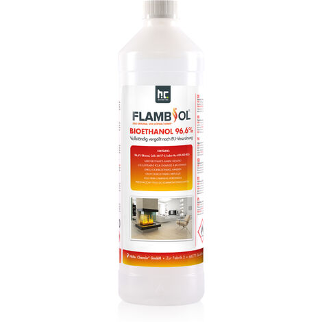 Höfer Chemie Gmbh – Lot de 30 x 1 Litre bioéthanol dénaturé 96,6% – Combustion sans odeur ni fumée – Pour cheminées à éthanol