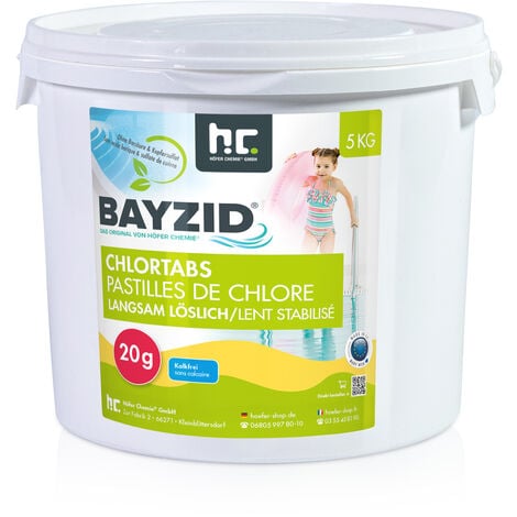 2 x 5 kg Bayzid® Pastilles de chlore lent (20g)