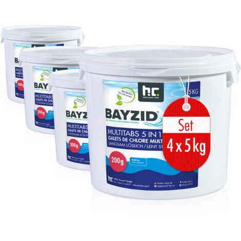 4x 5 kg BAYZID® Multitabs 200g 5in1 für Pools