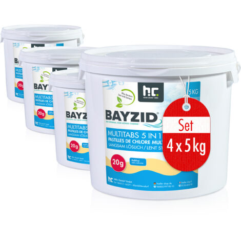 4x 5 kg BAYZID® Multitabs 20g 5in1 für Pools