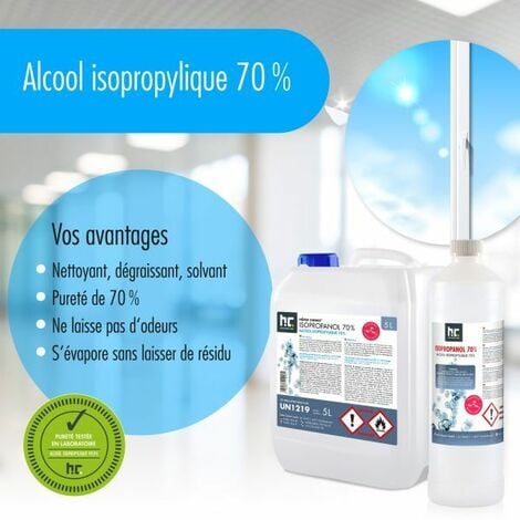 DSTOCK60 – 1 Bouteille de 1 litre d'Alcool Isopropylique 99,9% extra pur -  Fabriqué en