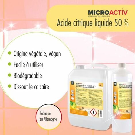 6 x 1 Litre Acide Citrique Liquide 50%