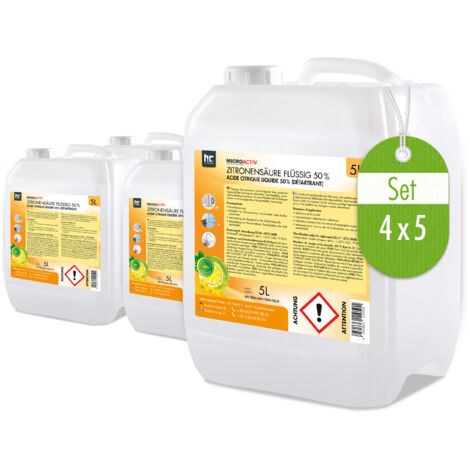 4x 5 L Zitronensäure 50% flüssig