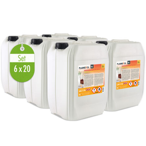 6x 20 L FLAMBIOL® Bioethanol 96,6% Premium für Ethanolkamin in Kanistern (1/5)
