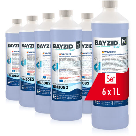 6 x 1 l Produit d'hivernage piscine à effet détartrant, algicide et anti-moisissures (1/5)