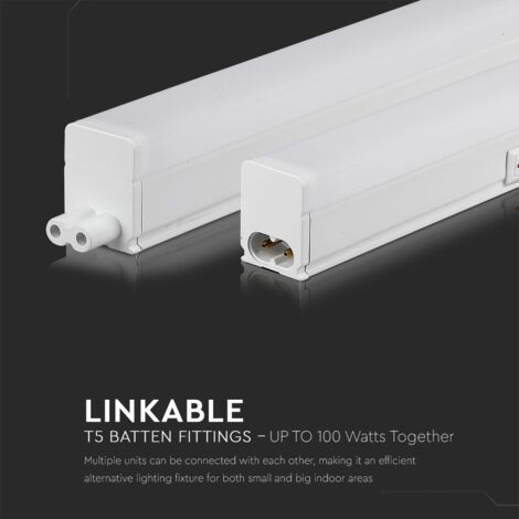 Armatures LED blanches - Intégrées - T5 - Samsung - IP20 - 16W - 1600 Lumens - 3000K - 5 ans
