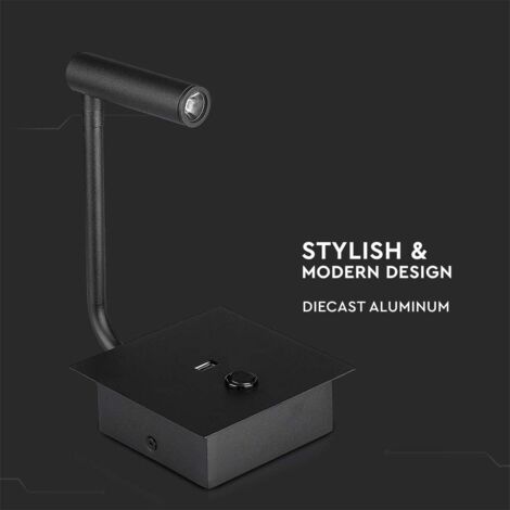 Down Light LED - Side Light - IP20 - Noir - 3W - 150 Lumens - 3000K